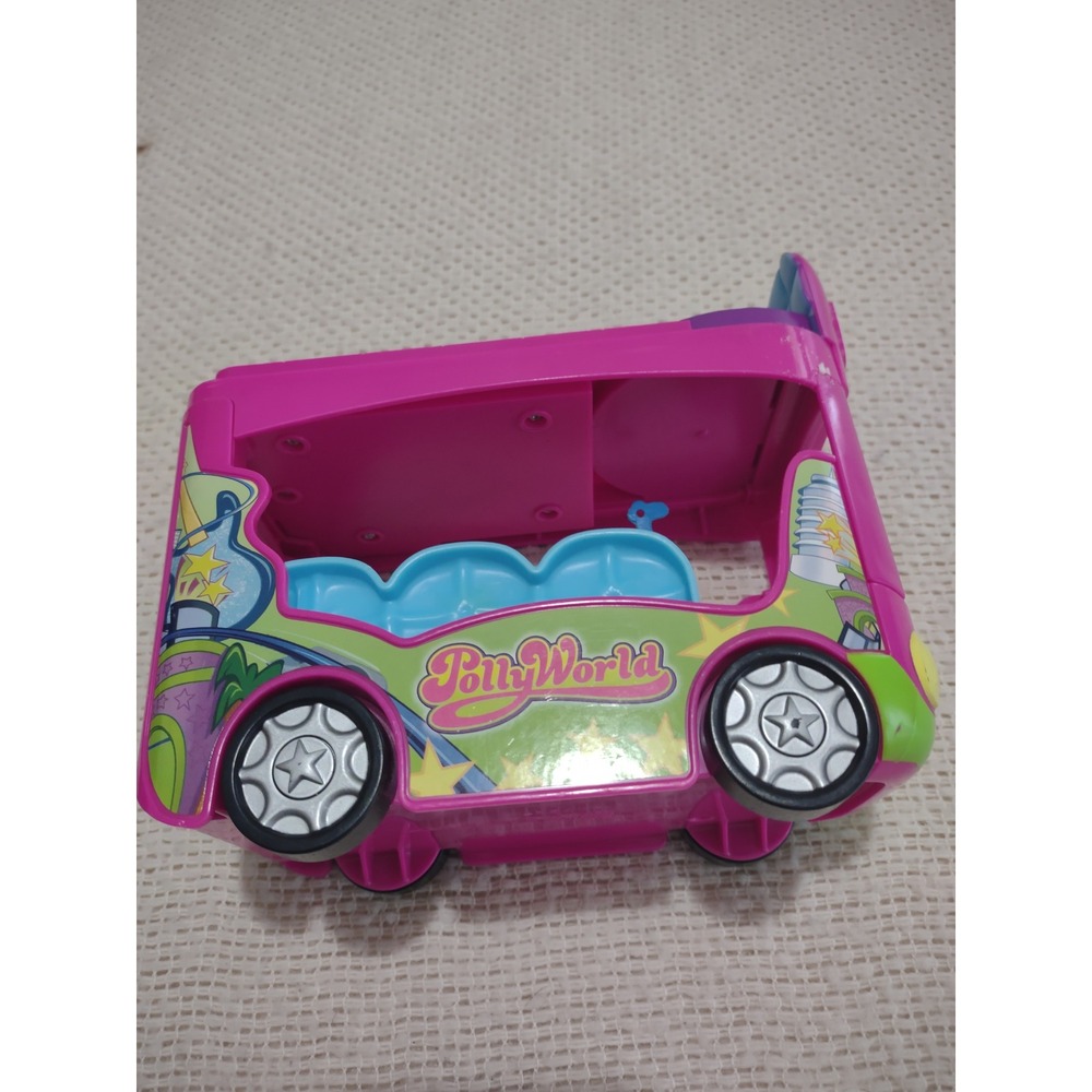 VTG Polly Pocket PollyWorld Rockin Theme Park Tour Bus Pink Vehicle Toy Shell